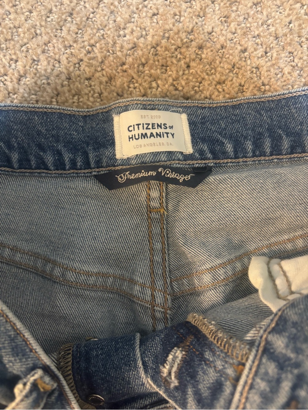 Citizens Of Humanity Light Blue Straight Leg Button-Fly Jeans - Picture 2 of 3
